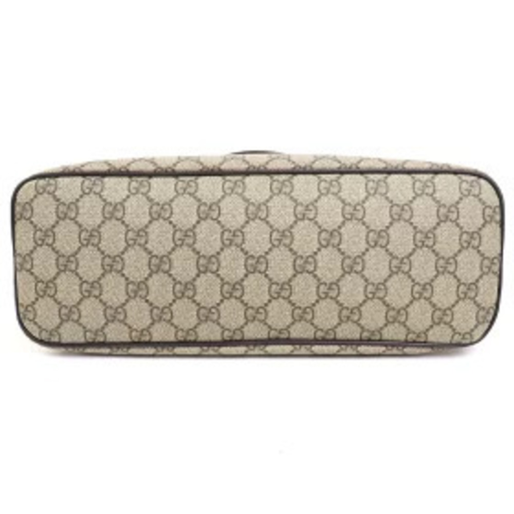 Gucci GG Supreme Canvas Tote Bag Beige Ebony Shoulder Handbag KGDHN - Picture 7 of 13